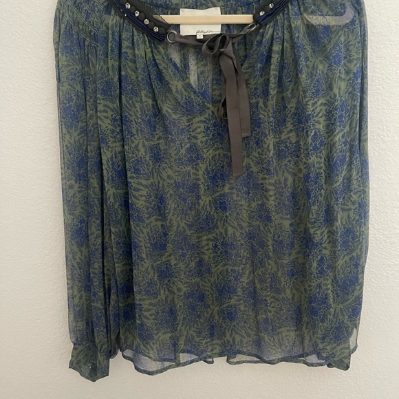 The Real Real: 3.1 Phillip Lim Sheer V neck blouse with embellishments Sz 4 - Picture 8 of 16